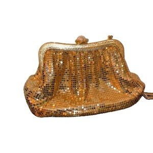 Vintage Timeless Whiting & Davis Vintage Gold Pouch Purse